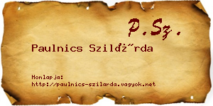 Paulnics Szilárda névjegykártya